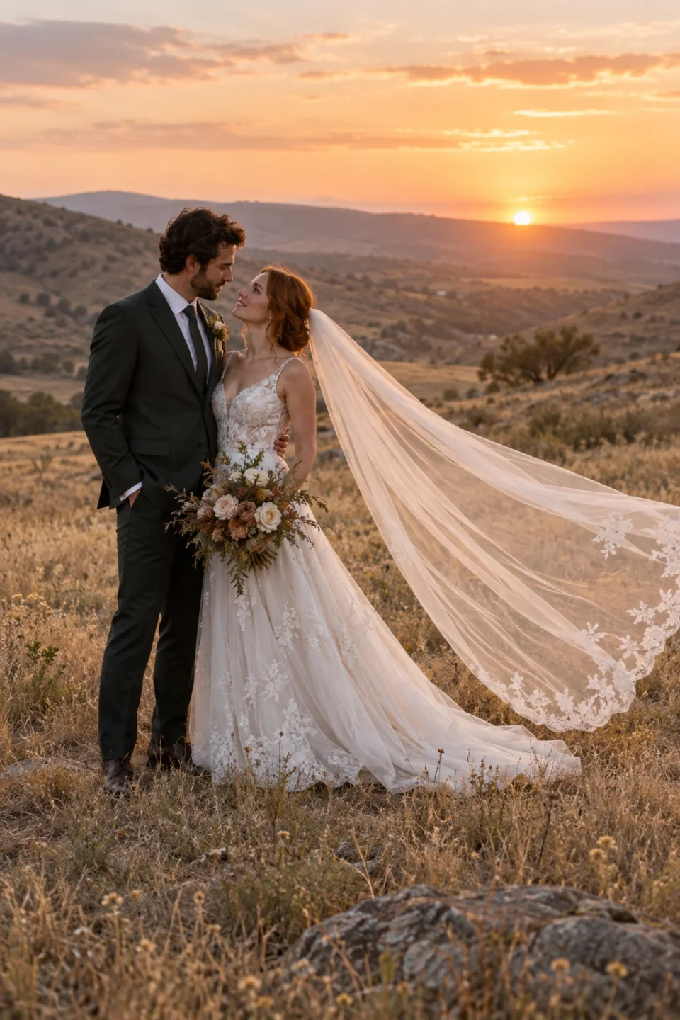 Imagen ilustrativa generada: Una pareja bajo la luz del atardecer